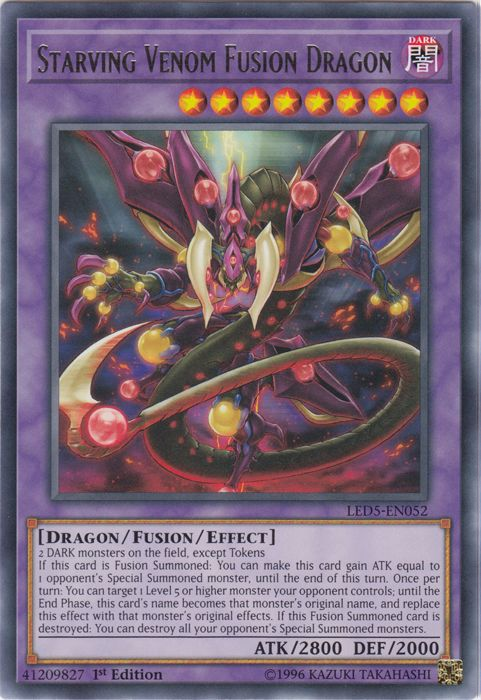 Starving Venom Fusion Dragon [LED5-EN052] Rare | Cracking-Singles