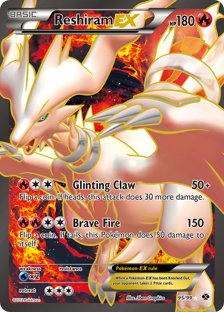 Reshiram EX (95/99) [Black & White: Next Destinies] | Cracking-Singles