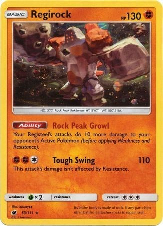 Regirock (53/111) (Cosmos Holo) [Sun & Moon: Crimson Invasion] | Cracking-Singles