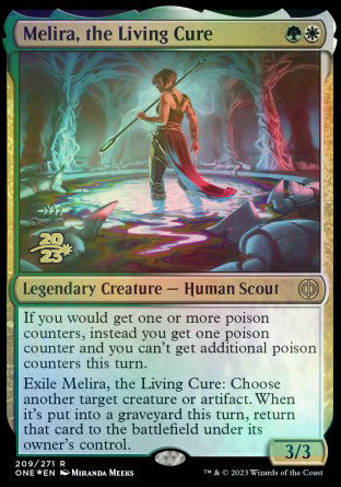 Melira, the Living Cure [Phyrexia: All Will Be One Prerelease Promos] | Cracking-Singles