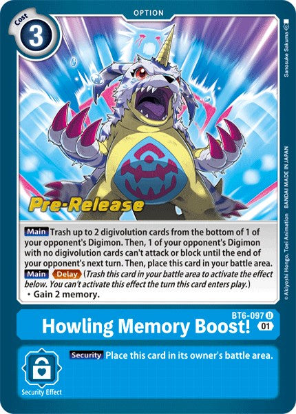 Howling Memory Boost! [BT6-097] [Double Diamond Pre-Release Cards] | Cracking-Singles