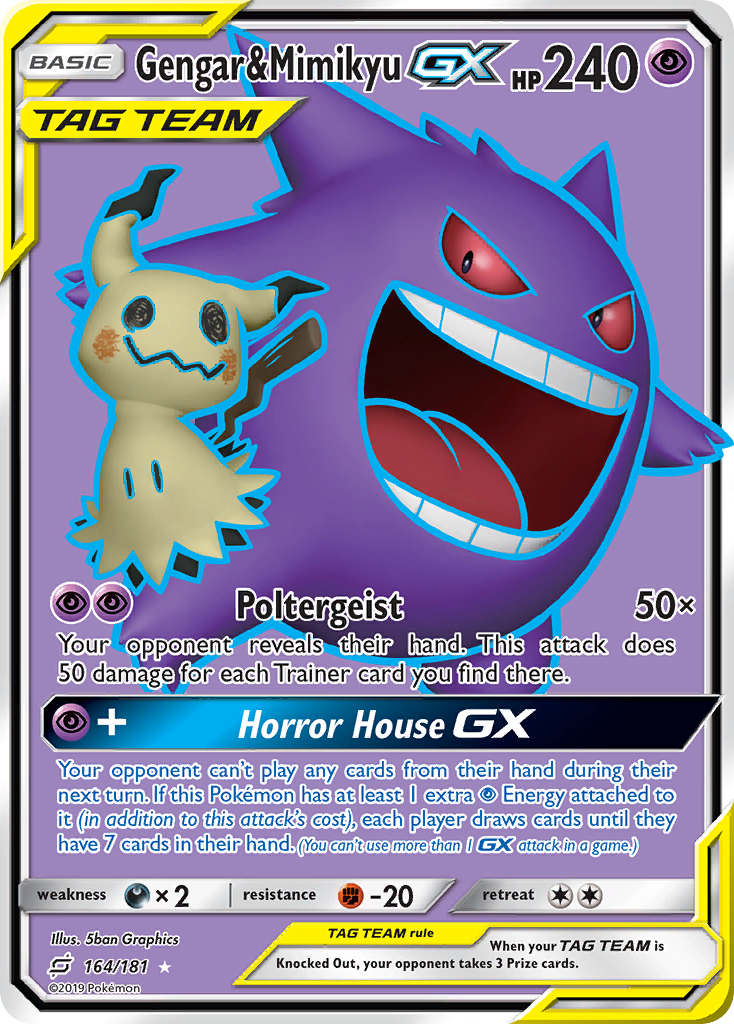 Gengar & Mimikyu GX (164/181) [Sun & Moon: Team Up] | Cracking-Singles