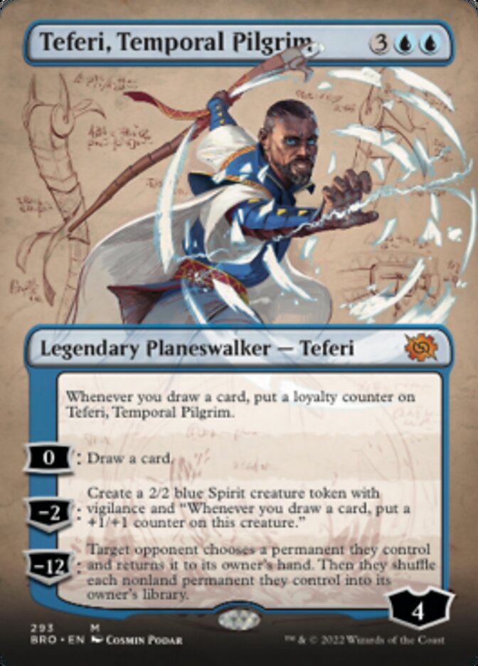 Teferi, Temporal Pilgrim (Borderless Alternate Art) [The Brothers' War] | Cracking-Singles