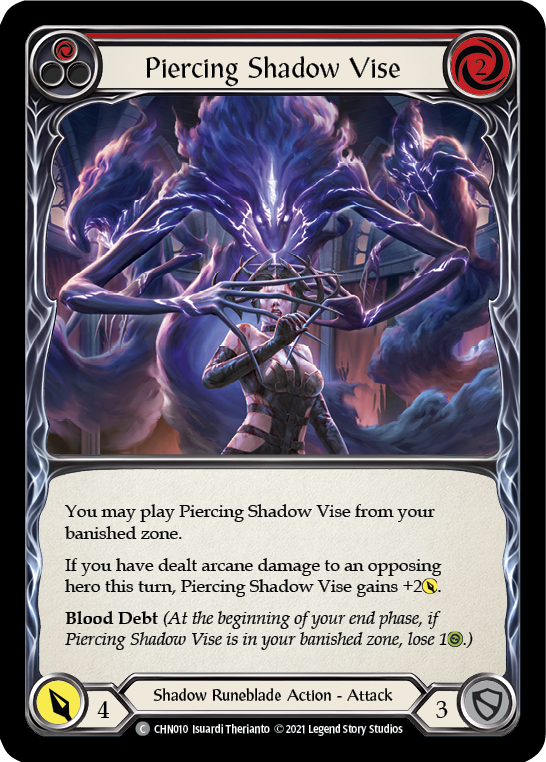 Piercing Shadow Vise (Red) [CHN010] (Monarch Chane Blitz Deck) | Cracking-Singles