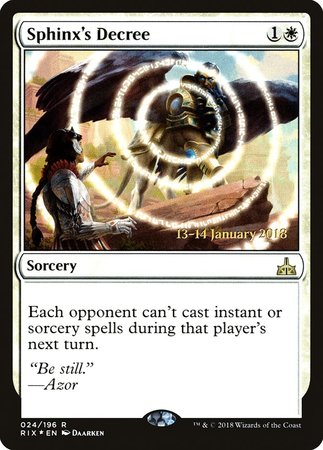 Sphinx's Decree [Rivals of Ixalan Promos] | Cracking-Singles