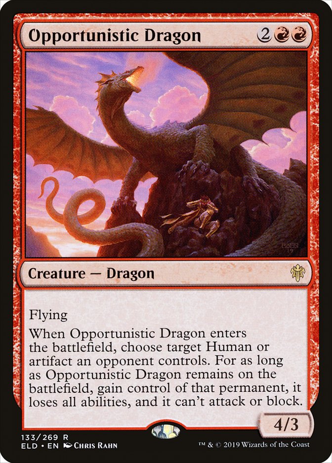 Opportunistic Dragon [Throne of Eldraine] | Cracking-Singles