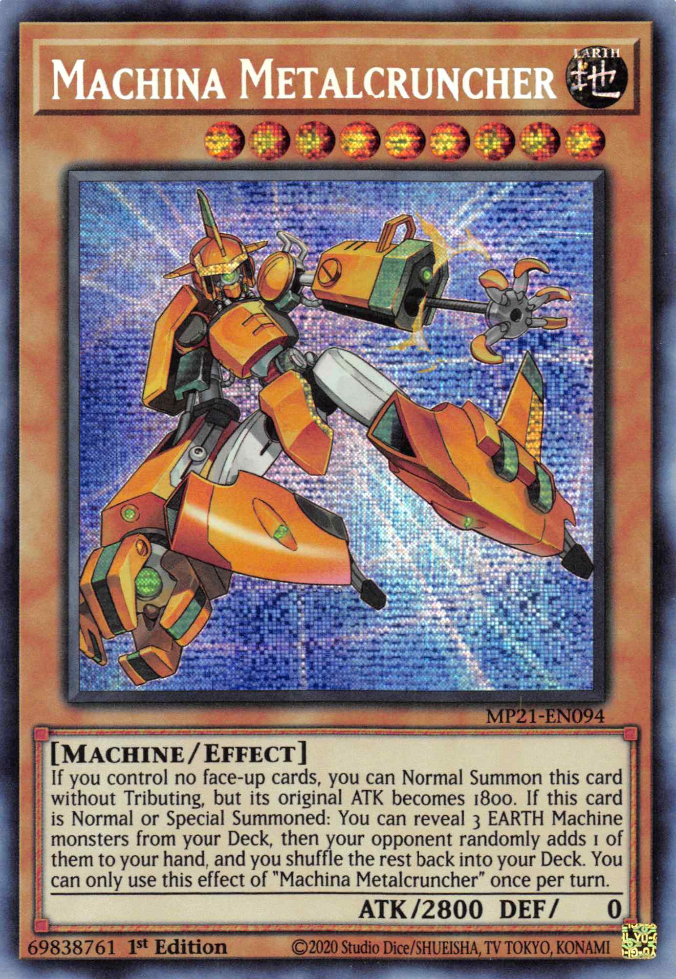 Machina Metalcruncher [MP21-EN094] Prismatic Secret Rare | Cracking-Singles