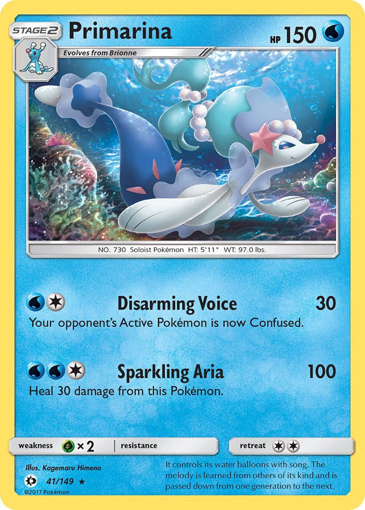 Primarina (41/149) (Theme Deck Exclusive) [Sun & Moon: Base Set] | Cracking-Singles