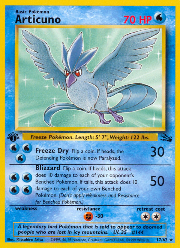 Articuno (17/62) [Fossil 1st Edition] | Cracking-Singles