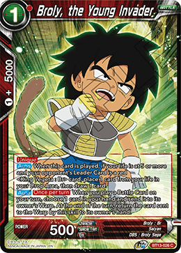 Broly, the Young Invader (Common) [BT13-026] | Cracking-Singles