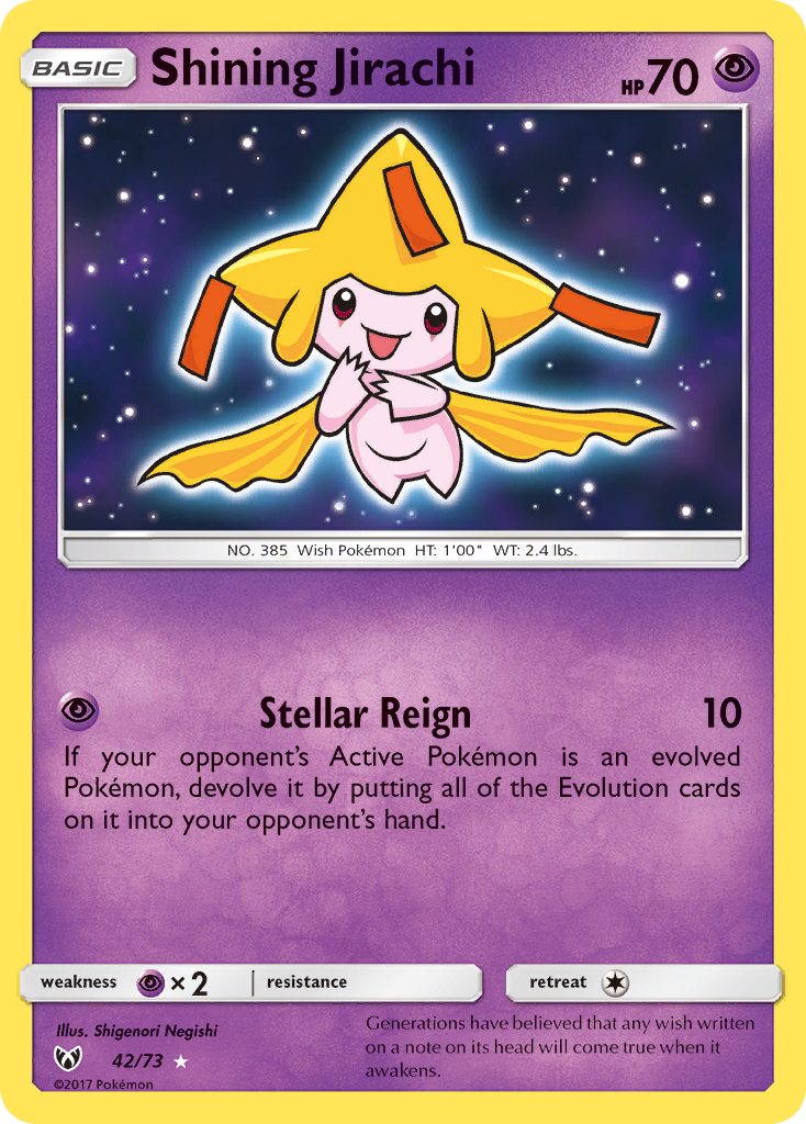 Shining Jirachi (42/73) [Sun & Moon: Shining Legends] | Cracking-Singles