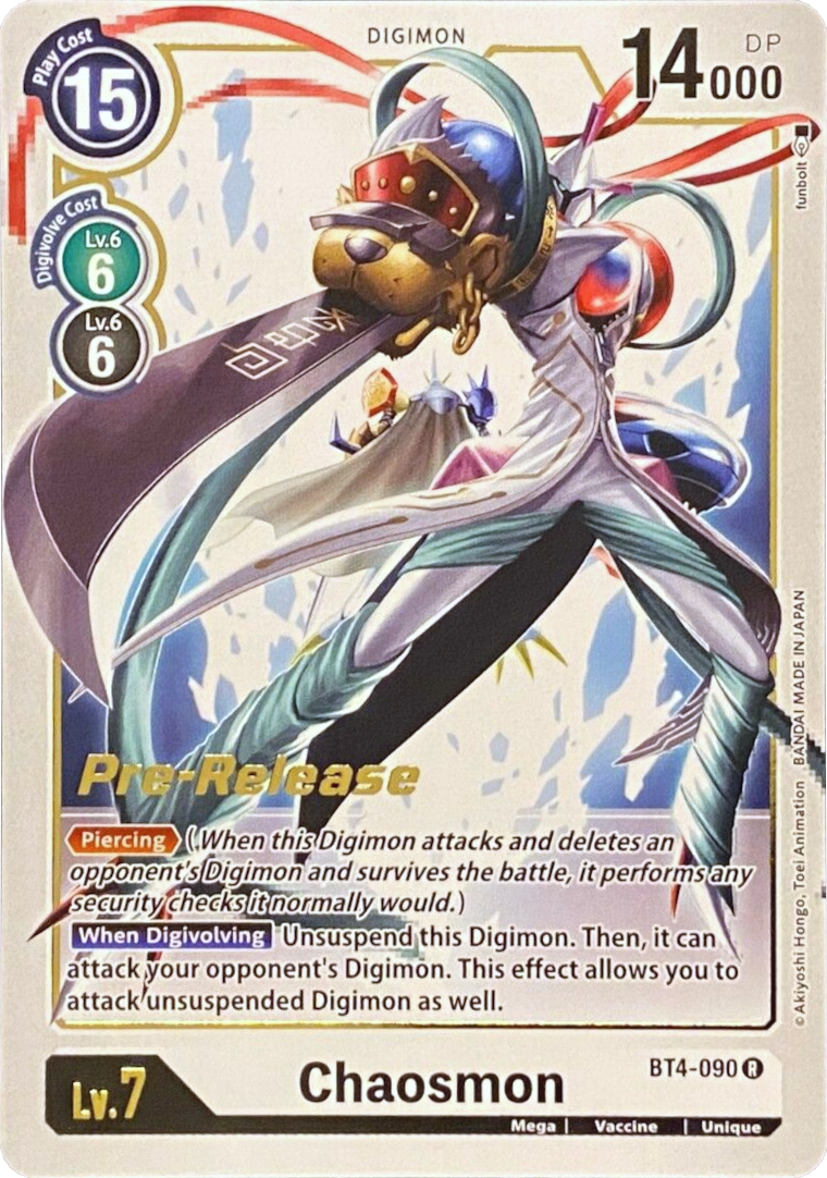 Chaosmon [BT4-090] [Great Legend Pre-Release Promos] | Cracking-Singles