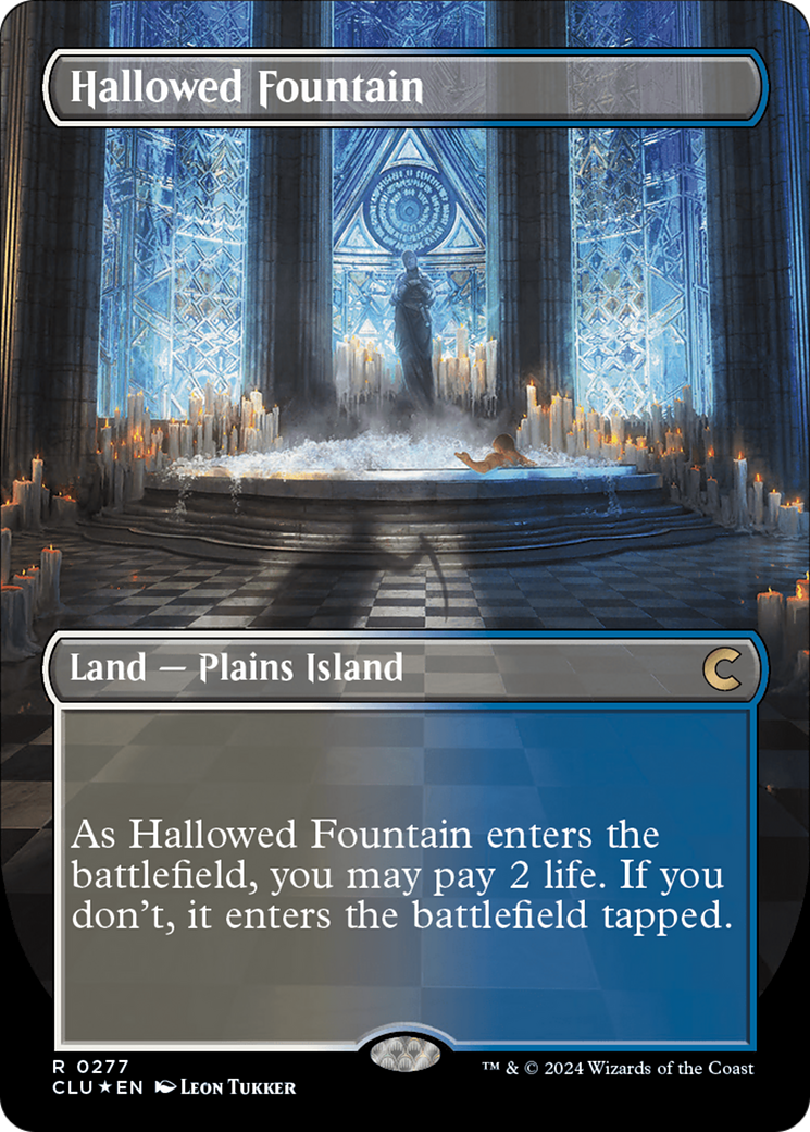 Hallowed Fountain (Borderless) [Ravnica: Clue Edition] | Cracking-Singles