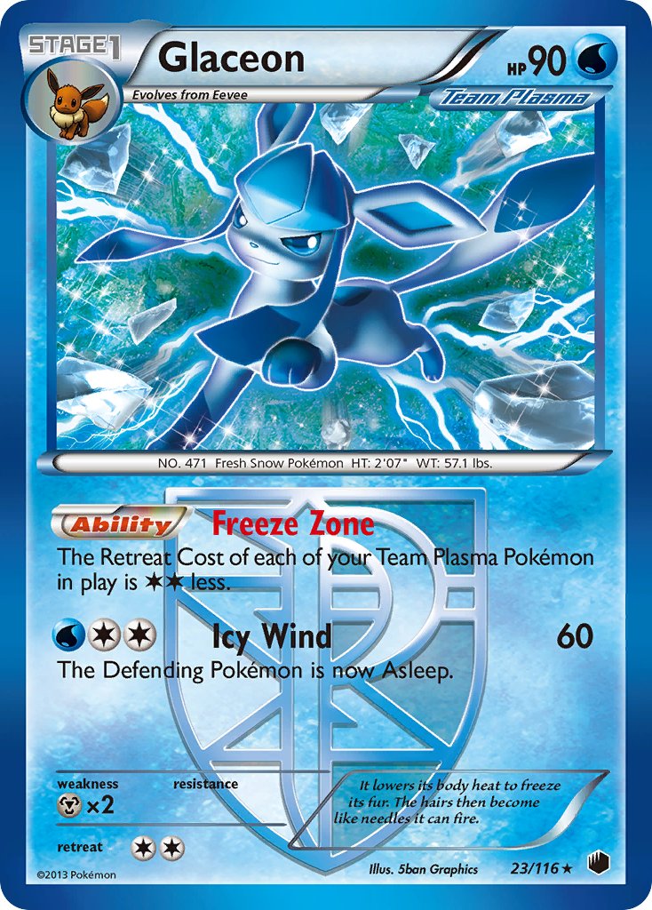 Glaceon (23/116) (Theme Deck Exclusive) [Black & White: Plasma Freeze] | Cracking-Singles