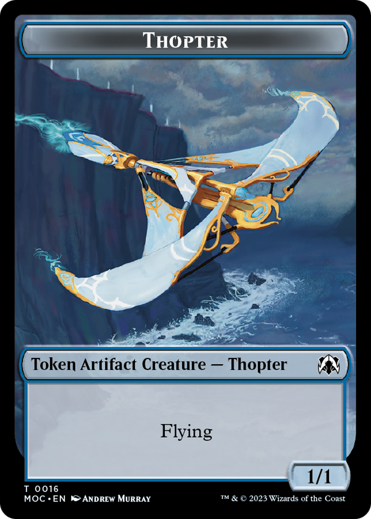 Thopter // Gold Double-Sided Token [March of the Machine Commander Tokens] | Cracking-Singles