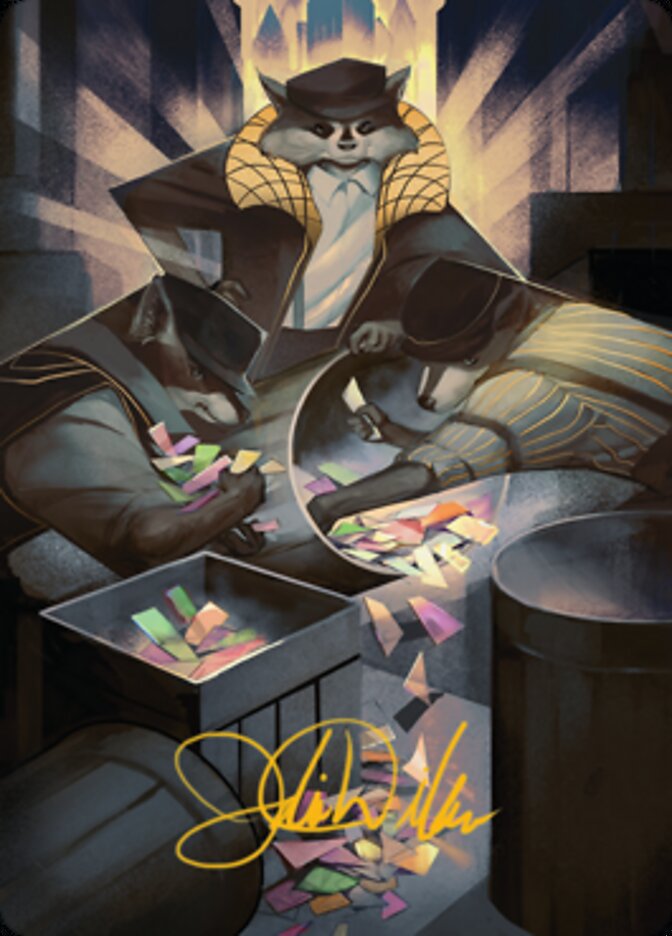 Masked Bandits Art Card (Gold-Stamped Signature) [Streets of New Capenna Art Series] | Cracking-Singles