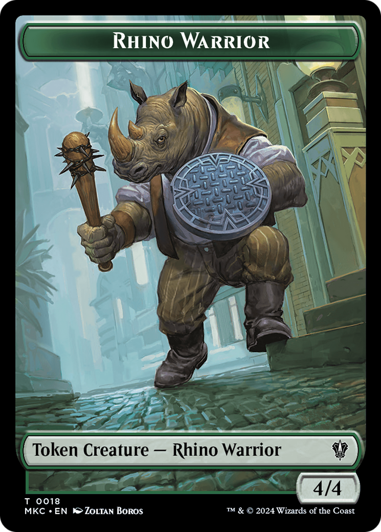 Thopter // Rhino Warrior Double-Sided Token [Murders at Karlov Manor Commander Tokens] | Cracking-Singles