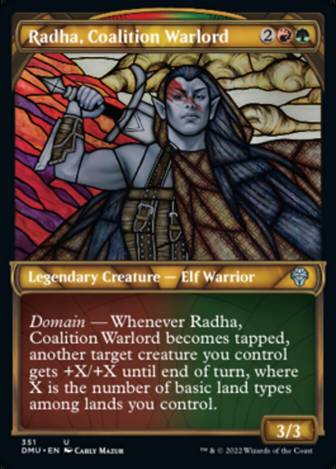 Radha, Coalition Warlord (Showcase Textured) [Dominaria United] | Cracking-Singles