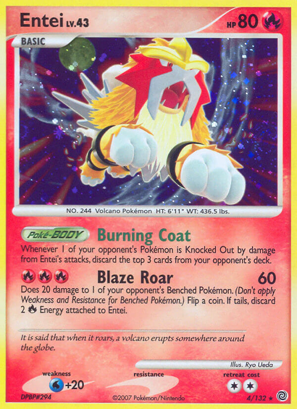 Entei (4/132) (Cracked Ice Holo) [Diamond & Pearl: Secret Wonders] | Cracking-Singles