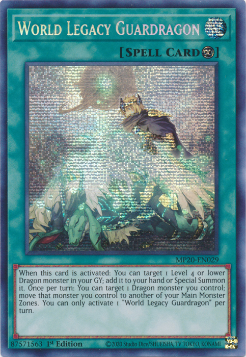 World Legacy Guardragon [MP20-EN029] Prismatic Secret Rare | Cracking-Singles