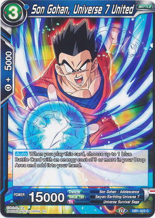 Son Gohan, Universe 7 United (DB1-023) [Dragon Brawl] | Cracking-Singles