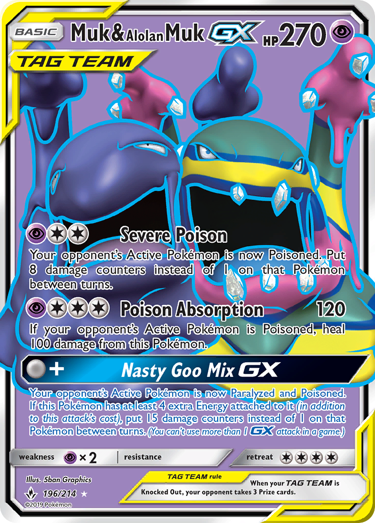 Muk & Alolan Muk GX (196/214) [Sun & Moon: Unbroken Bonds] | Cracking-Singles