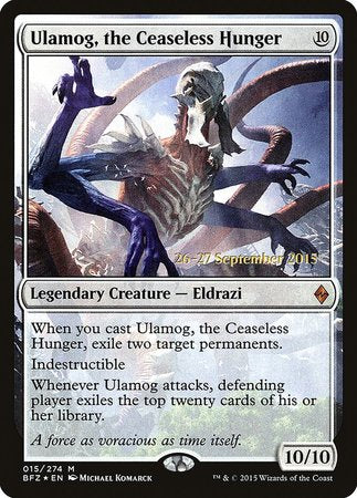 Ulamog, the Ceaseless Hunger [Battle for Zendikar Prerelease Promos] | Cracking-Singles