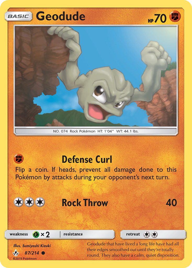 Geodude (87/214) [Sun & Moon: Unbroken Bonds] | Cracking-Singles