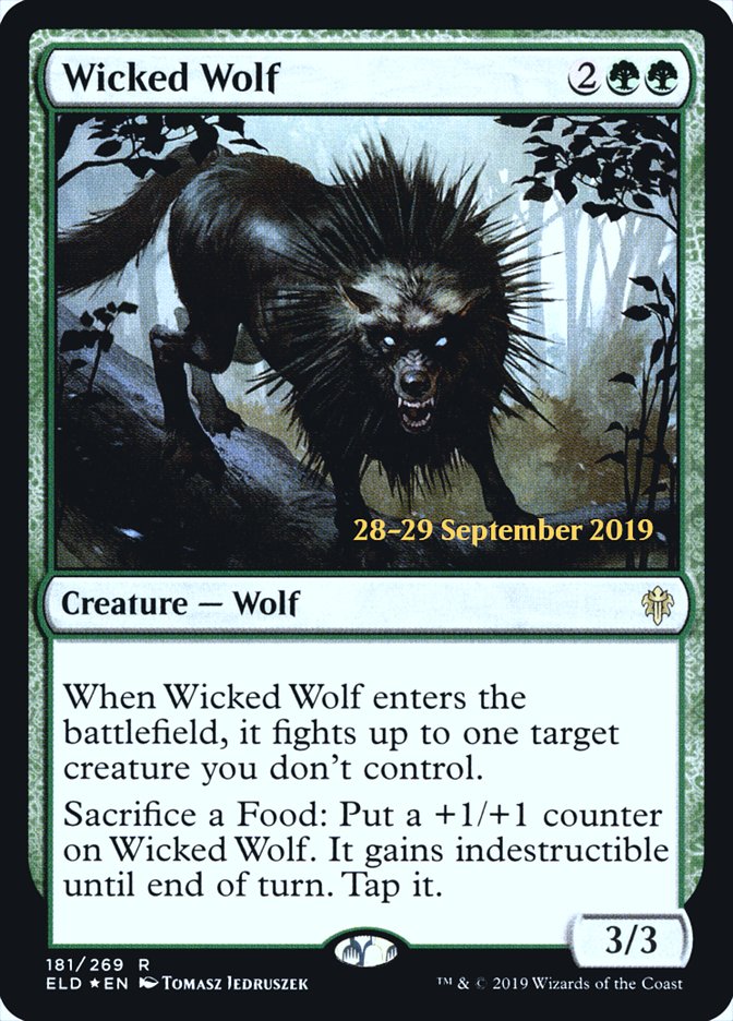 Wicked Wolf  [Throne of Eldraine Prerelease Promos] | Cracking-Singles