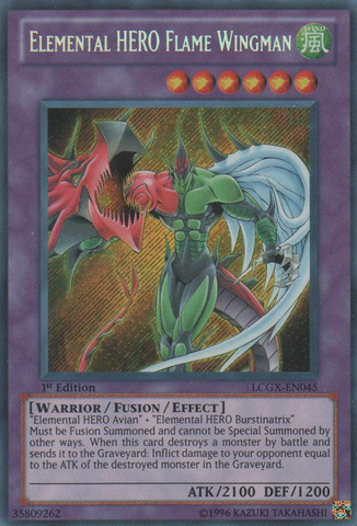 Elemental HERO Flame Wingman [LCGX-EN045] Secret Rare | Cracking-Singles