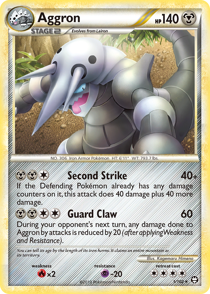 Aggron (1/102) [HeartGold & SoulSilver: Triumphant] | Cracking-Singles