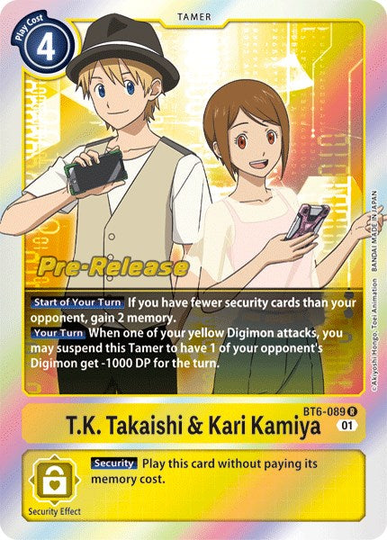 T.K. Takaishi & Kari Kamiya [BT6-089] [Double Diamond Pre-Release Cards] | Cracking-Singles