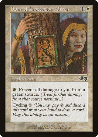 Rune of Protection: Green [Urza's Saga] | Cracking-Singles