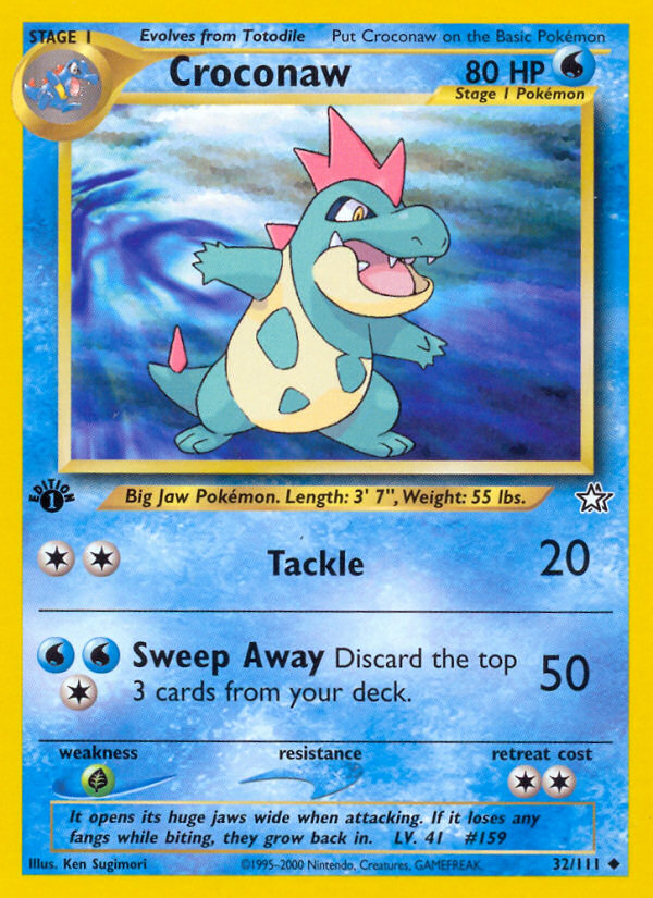 Croconaw (32/111) [Neo Genesis 1st Edition] | Cracking-Singles