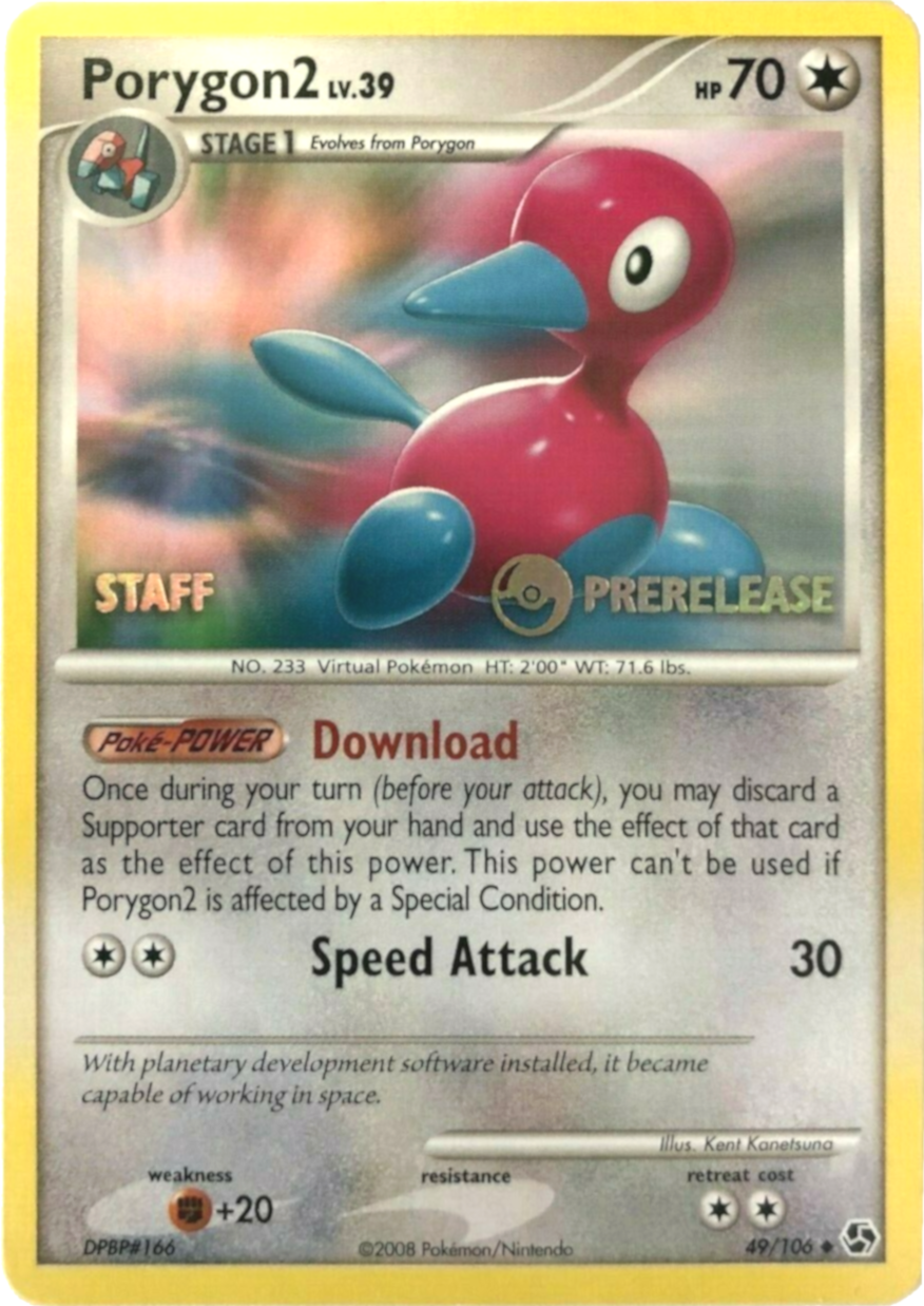 Porygon2 (49/106) (Staff Prerelease Promo) [Diamond & Pearl: Black Star Promos] | Cracking-Singles