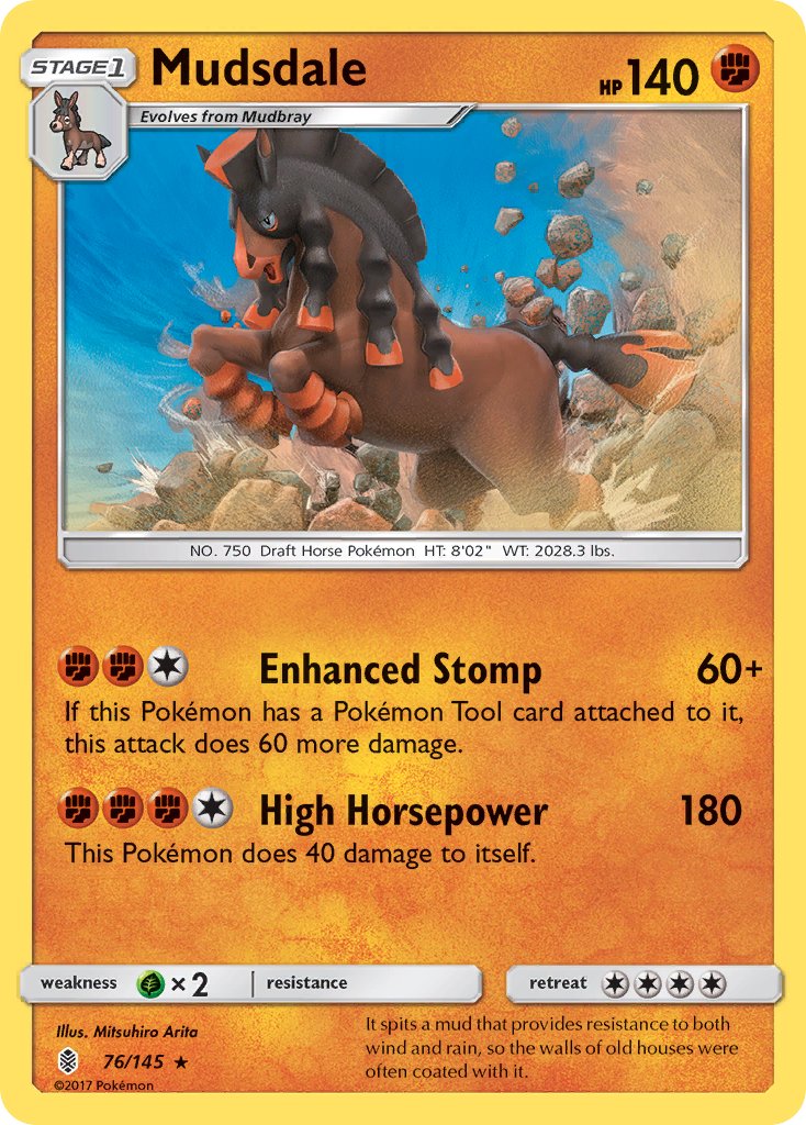 Mudsdale (76/145) (Prerelease Kit Exclusive) (Theme Deck Exclusive) [Sun & Moon: Guardians Rising] | Cracking-Singles