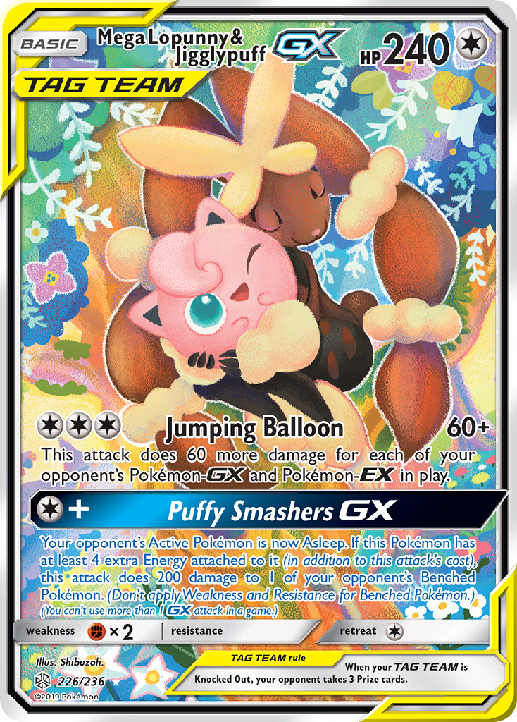 Mega Lopunny & Jigglypuff GX (226/236) [Sun & Moon: Cosmic Eclipse] | Cracking-Singles