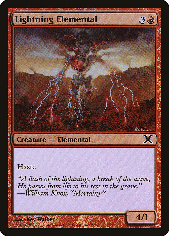 Lightning Elemental (Premium Foil) [Tenth Edition] | Cracking-Singles