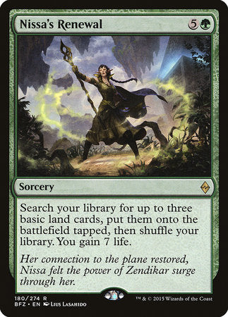 Nissa's Renewal [Battle for Zendikar] | Cracking-Singles