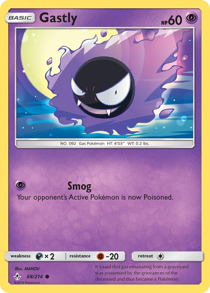 Gastly (68/214) [Sun & Moon: Unbroken Bonds] | Cracking-Singles