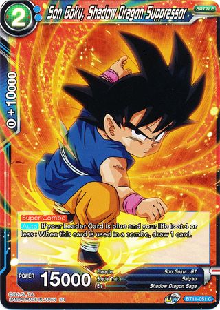 Son Goku, Shadow Dragon Suppressor [BT11-051] | Cracking-Singles