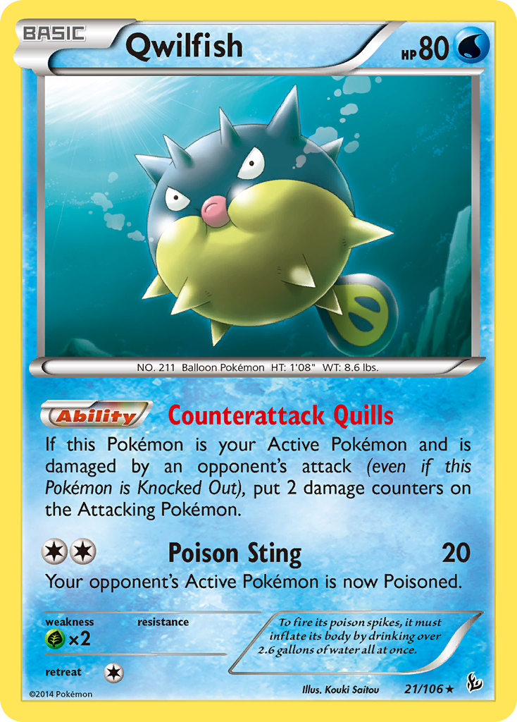 Qwilfish (21/106) [XY: Flashfire] | Cracking-Singles