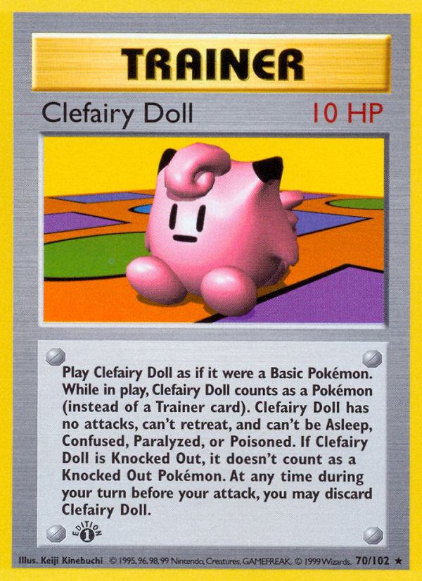 Clefairy Doll (70/102) (Shadowless) [Base Set 1st Edition] | Cracking-Singles