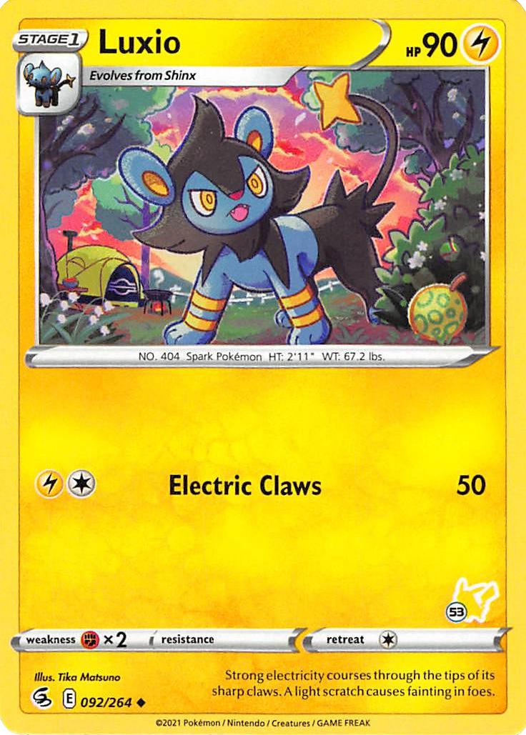 Luxio (092/264) (Pikachu Stamp #53) [Battle Academy 2022] | Cracking-Singles