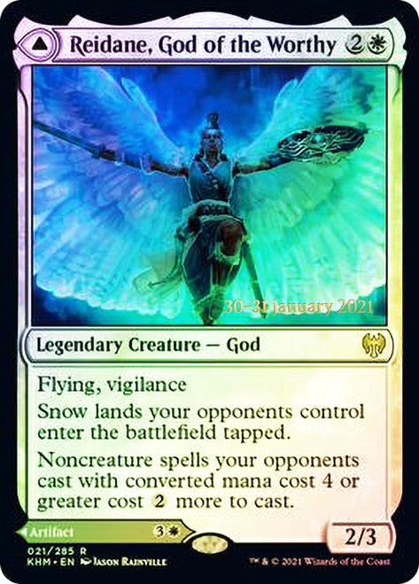 Reidane, God of the Worthy // Valkmira, Protector's Shield  [Kaldheim Prerelease Promos] | Cracking-Singles