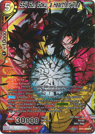 SS4 Son Goku, a Heartfelt Plea (SPR) [BT8-110] | Cracking-Singles