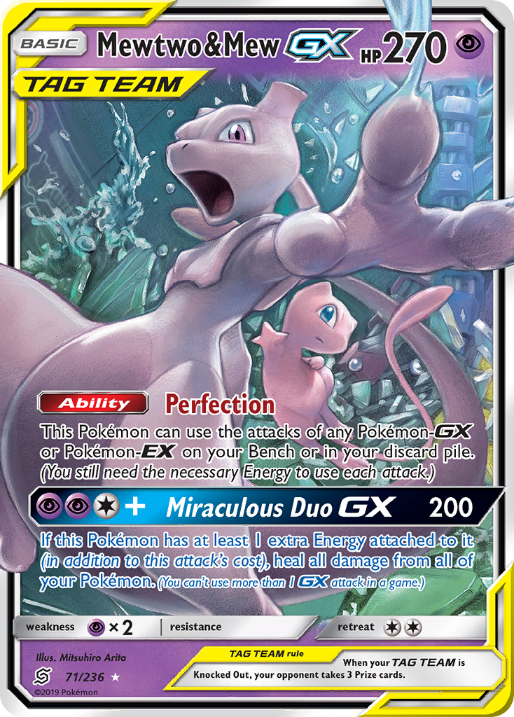 Mewtwo & Mew GX (71/236) [Sun & Moon: Unified Minds] | Cracking-Singles