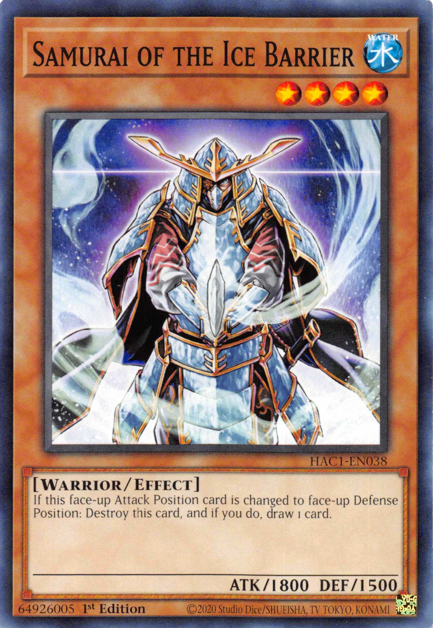 Samurai of the Ice Barrier (Duel Terminal) [HAC1-EN038] Parallel Rare | Cracking-Singles