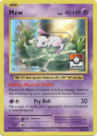 Mew (53/108) (League Promo 2nd Place) [XY: Evolutions] | Cracking-Singles