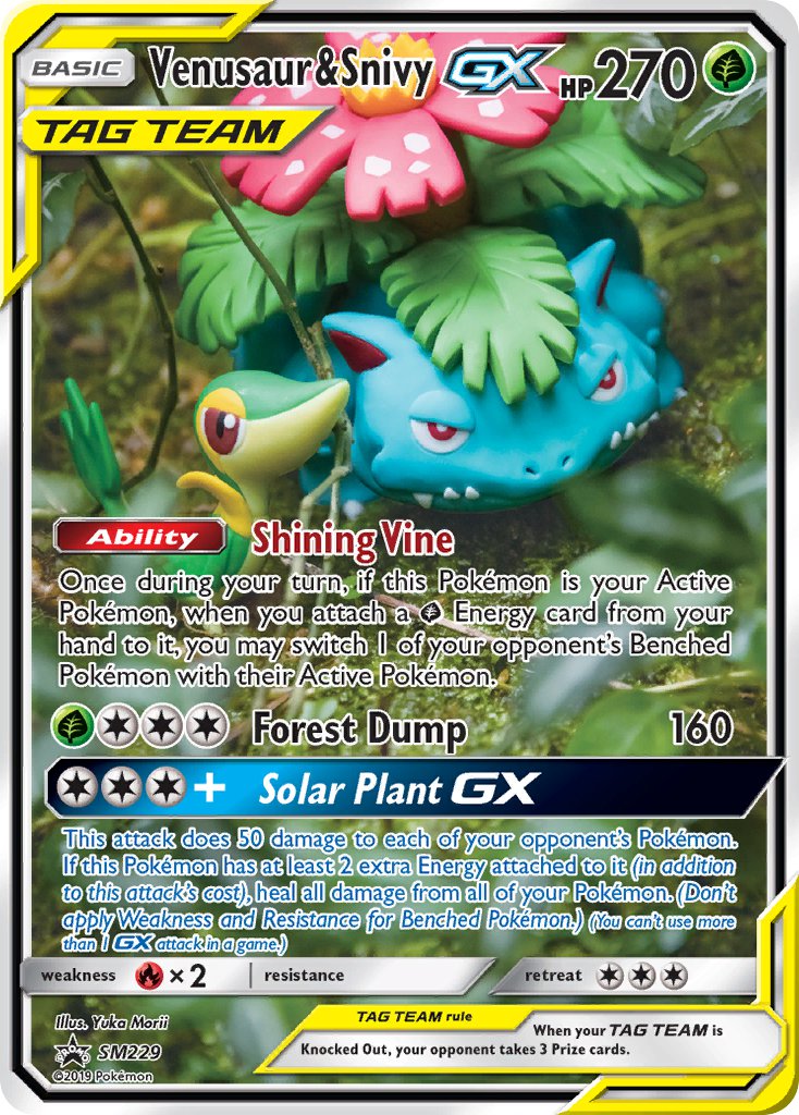 Venusaur & Snivy GX (SM229) [Sun & Moon: Black Star Promos] | Cracking-Singles